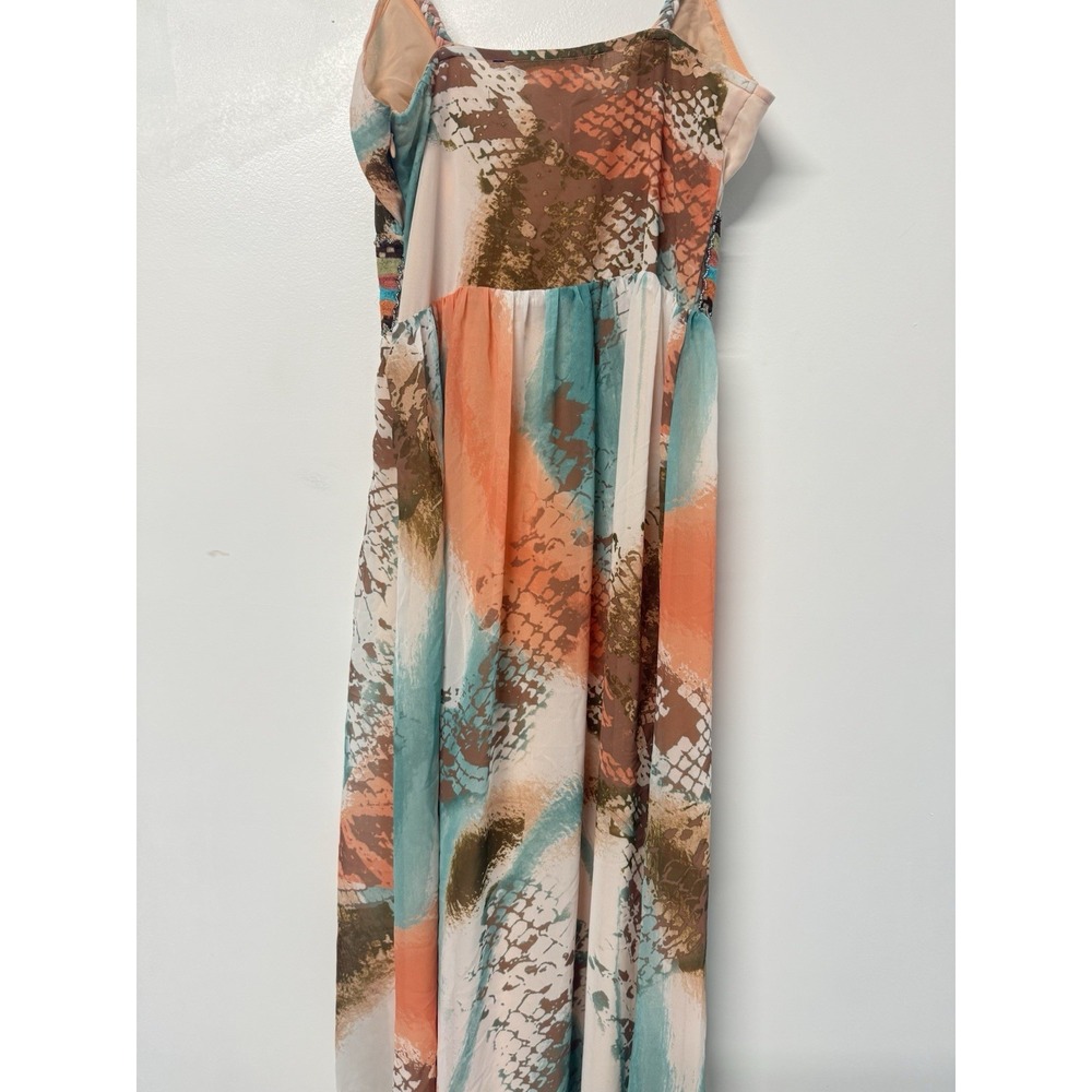 New BOSTON PROPER Multicolor  Embellished Waist Halter Maxi Dress Size 2  #28 - Picture 6 of 12